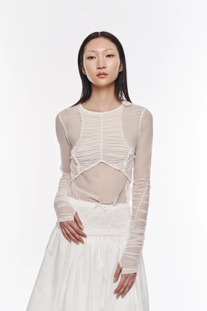 【FaFa】日系品牌 P 个性小众 设计感针织透视打底衫FA502-051