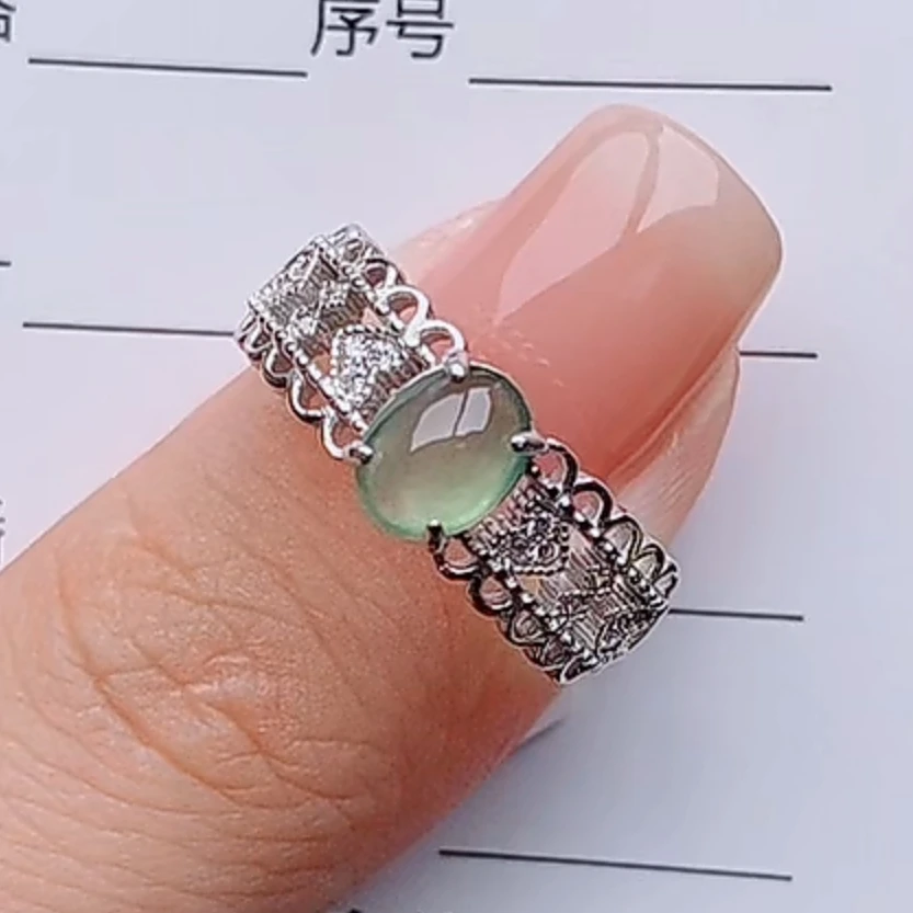 天然a货翡翠戒指