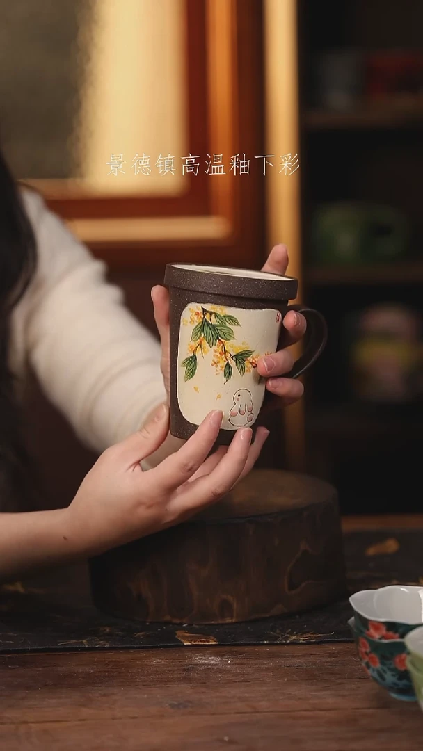 陶瓷 景德镇高温釉下手绘陶瓷@L502@