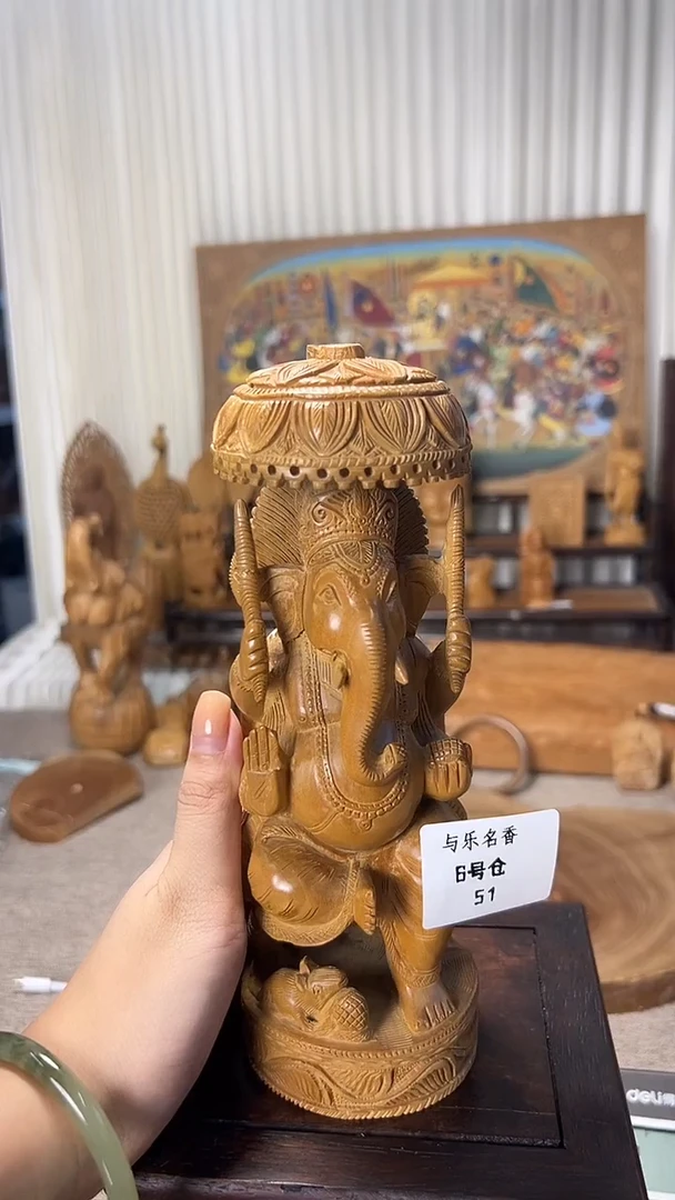 檀香木其他工艺品象神-微瑕 368g  6号51