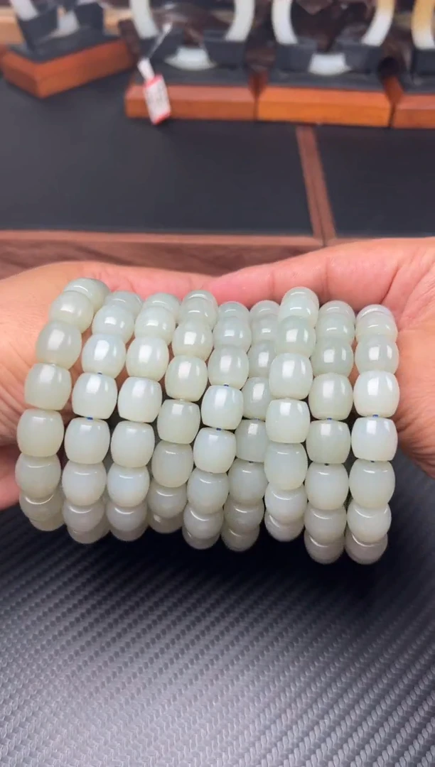 手串未镶嵌和田玉且末微色差近矿卡12J直切多样性发货拍一发一