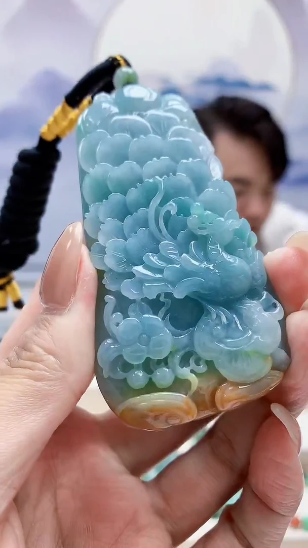 未镶嵌定制翡翠5060MM-毛货挂件65