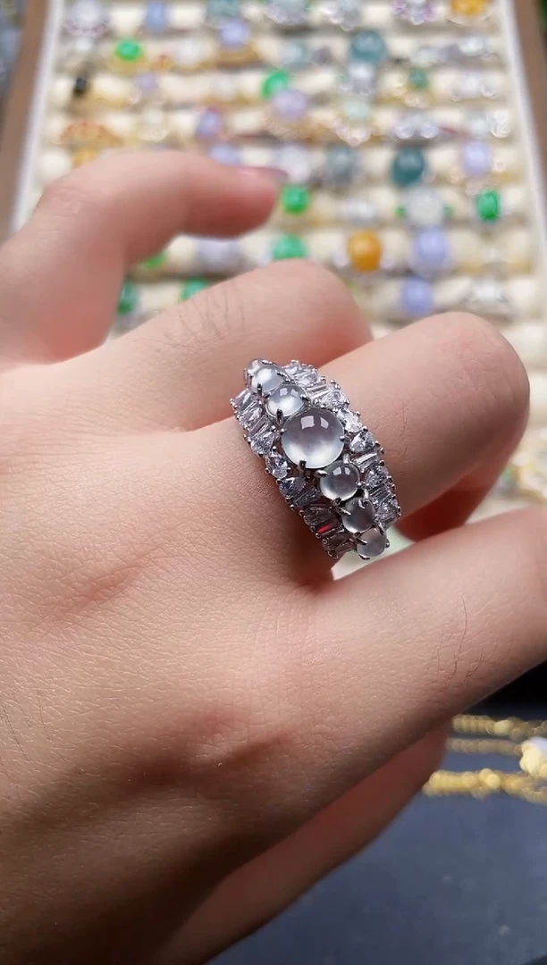 银S925镶嵌戒指翡翠74