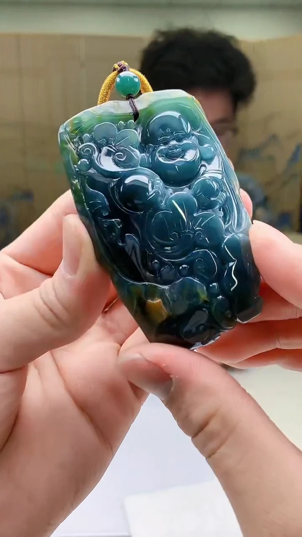 【闪购商品】定制翡翠未镶嵌4688bb-毛货挂件50