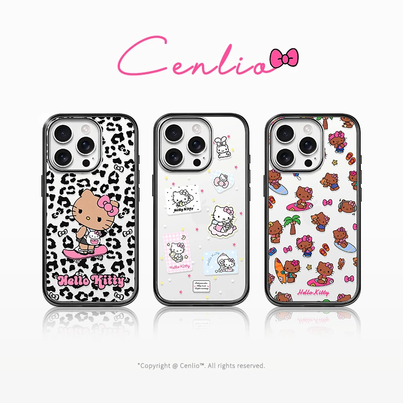 Cenlio「KT集合」亚克力轻薄手机壳ins风黑边框适用苹果15/16promax