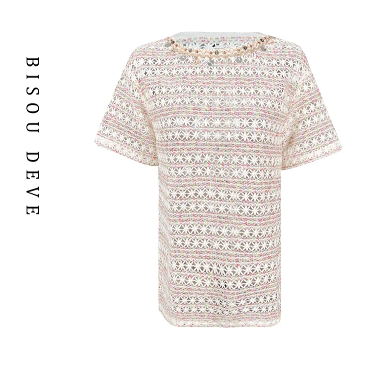 【商场同款】沐光彩织钩针衫MA07018272