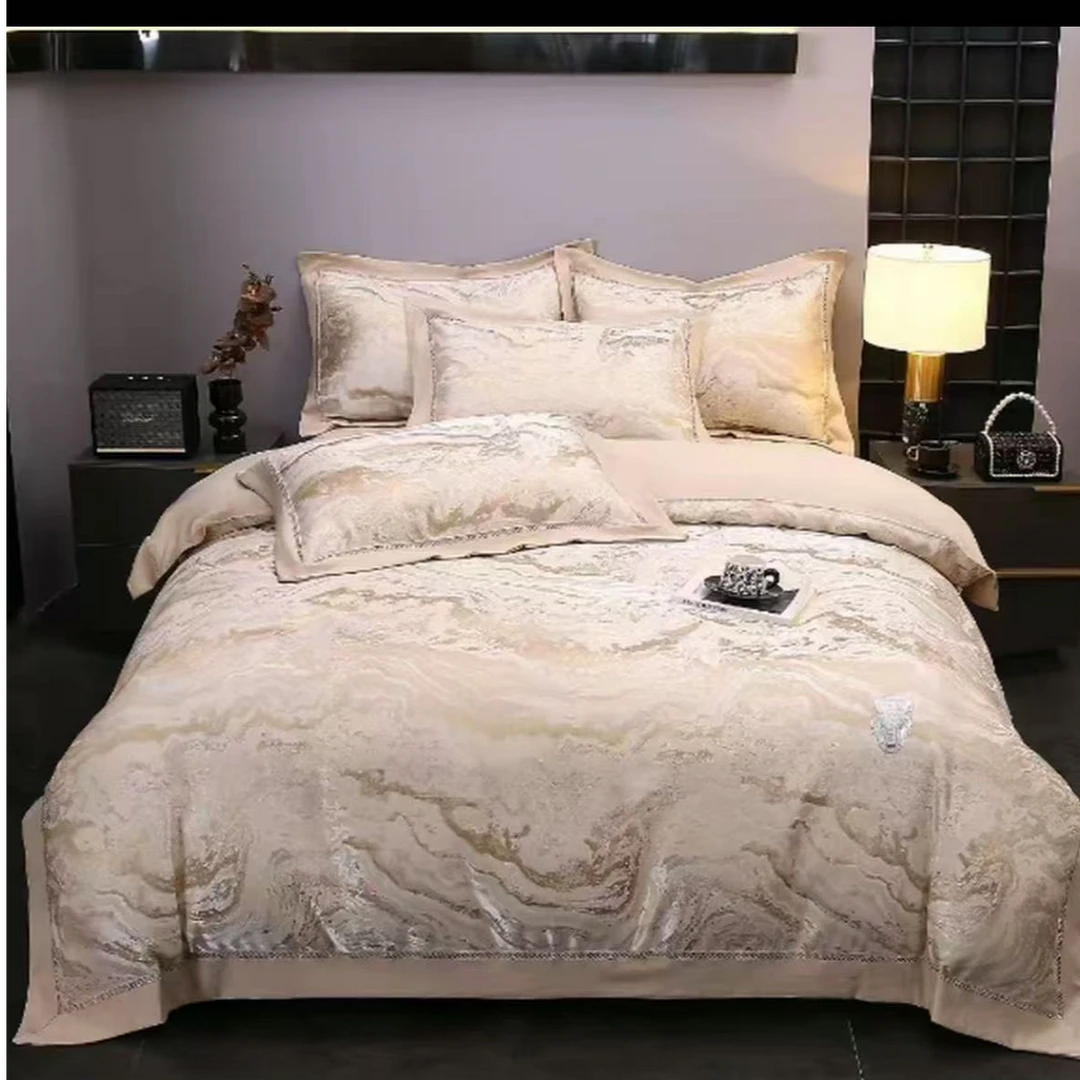 【专柜清仓】fqy高精密提花锦缎镂空双礼盒黑金四件套-鎏金云锦-金