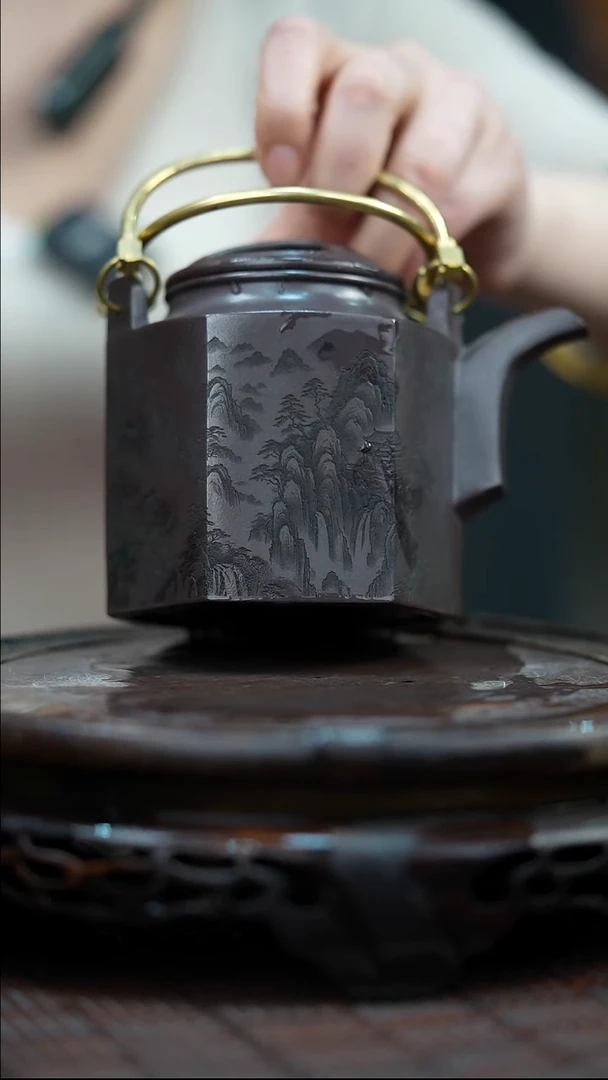 茶壶紫砂宜兴紫砂岁颐传砂原矿全手3