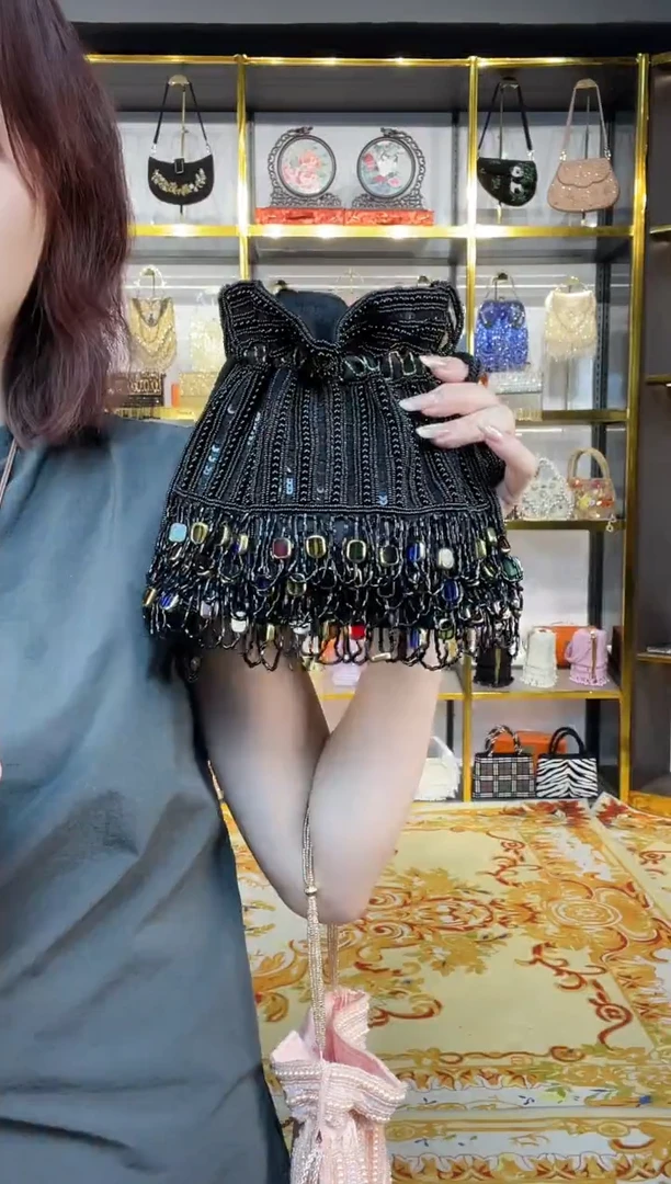 织物织物珠韵恒泽重工串珠手提包
