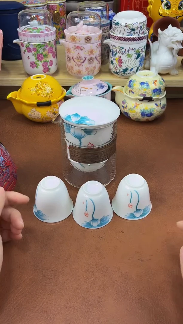 陶瓷茶具摆件旅行套组