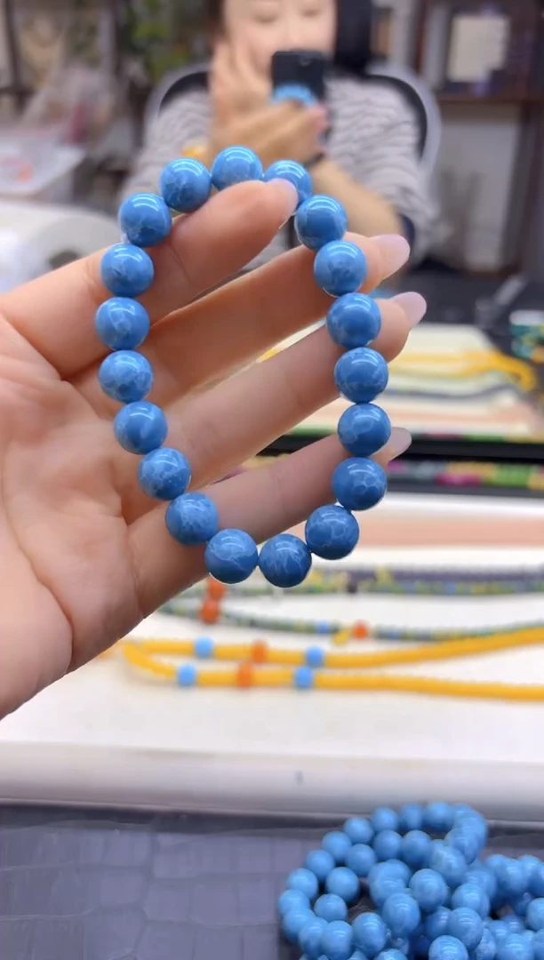 未镶嵌针钠钙石（海纹石）手链DIY款S208