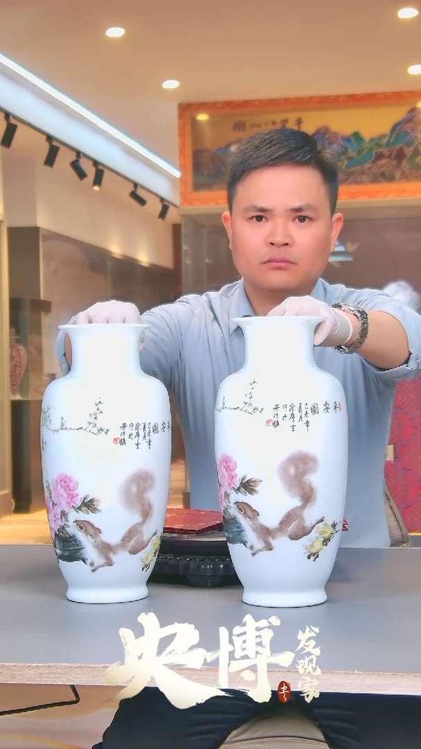 【闪购商品】摆件平安图一对/景德镇陶瓷摆件0000000