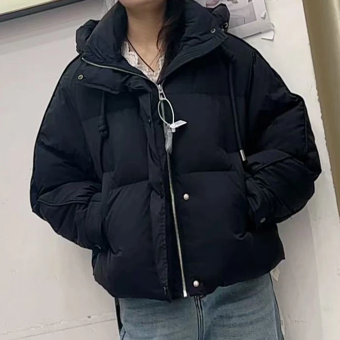 冬季加厚棉服女短款连帽休闲百搭外套时尚