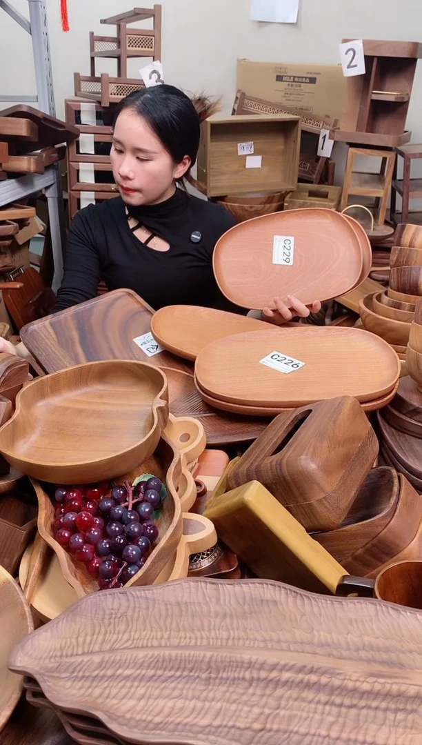 木  乌檀木异形盘30*20*2cm