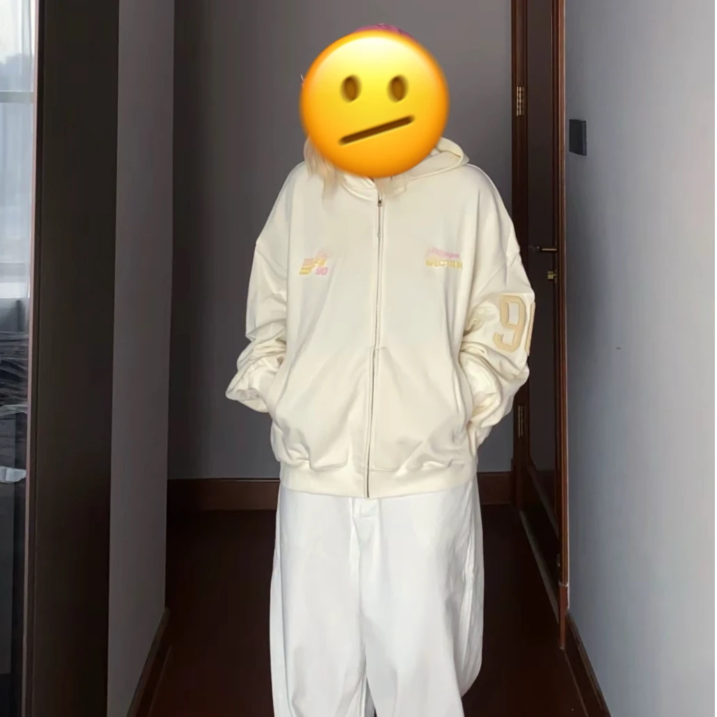 A+美式基础短款连帽开衫卫衣男女同款