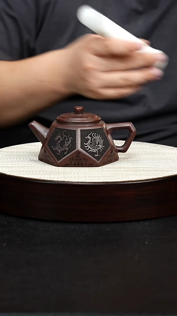 茶壶紫砂宜兴原矿纯手工紫砂 钻石壶