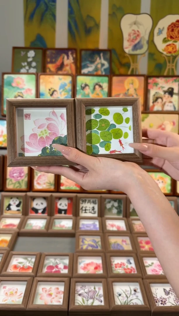 国画出水芙蓉 金钱草 一组11