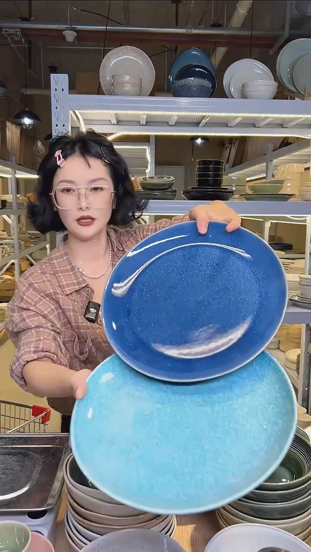 瓷67外贸尾货高温釉下彩陶瓷餐具默认微瑕