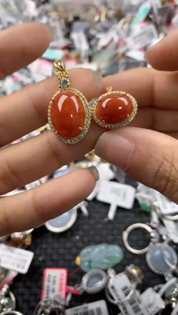 银S925镶嵌戒指翡翠14-14-14      9