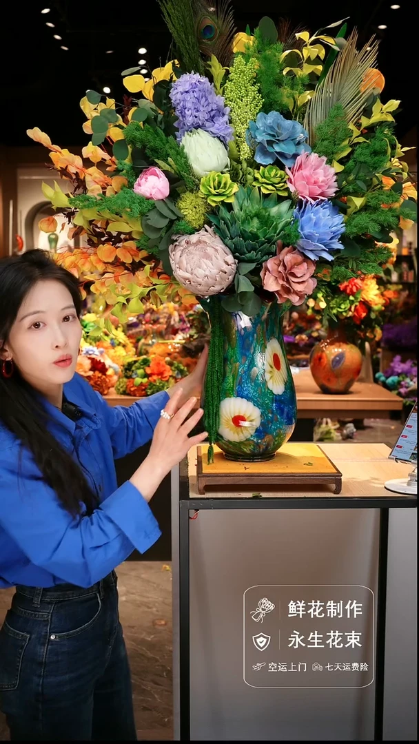手工艺品琉璃手工花器花束空运包邮送货上门-以图片为准