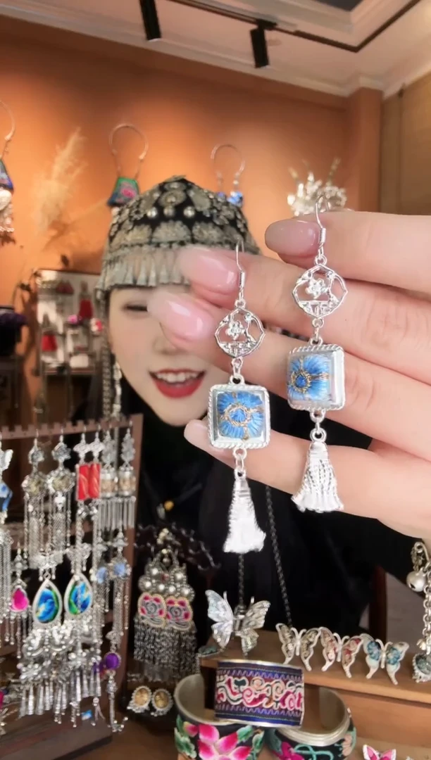 刺绣纯手工民族风耳环