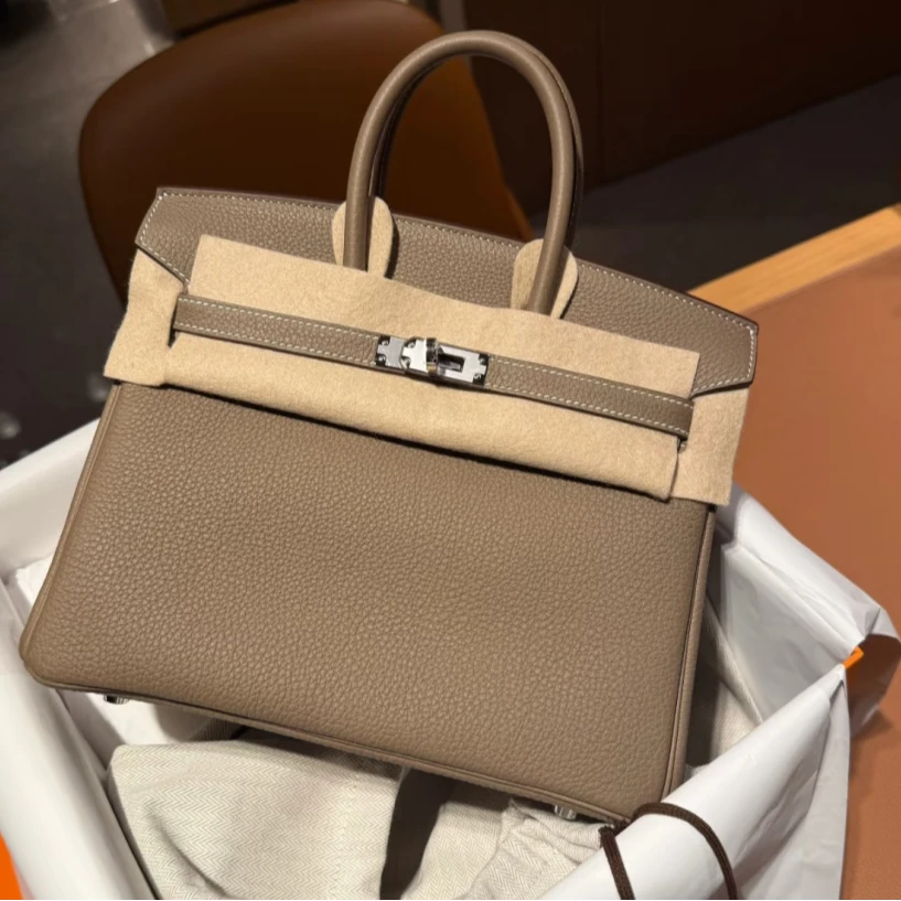 未使用 Hermes/爱马仕 小花6珊 Birkin 25 18大象灰 Togo皮 K刻包