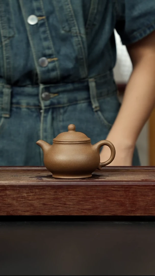 紫砂茶壶芝麻绿  潘壶