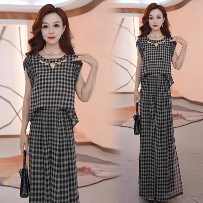 高级轻奢气质洋气2025新款休闲套装减龄设计老钱风显瘦大码女装