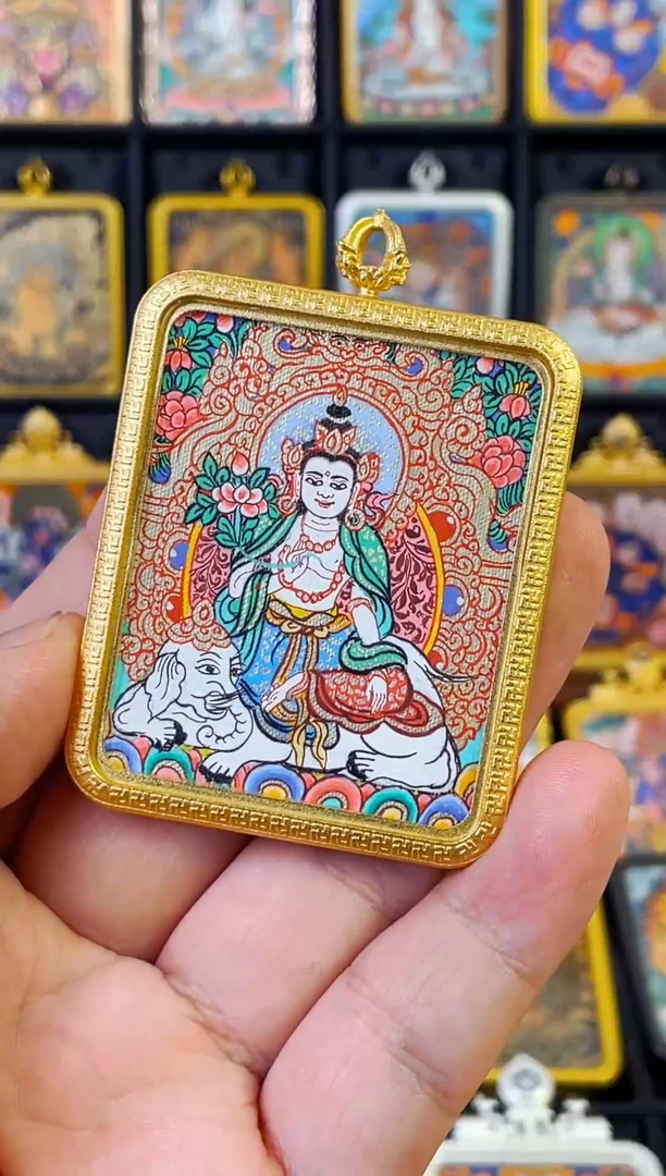 吊坠热贡纯手绘唐卡