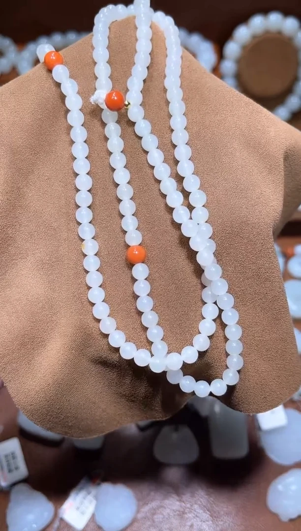 颈饰未镶嵌和田玉卡5mm白玉链百搭大气款