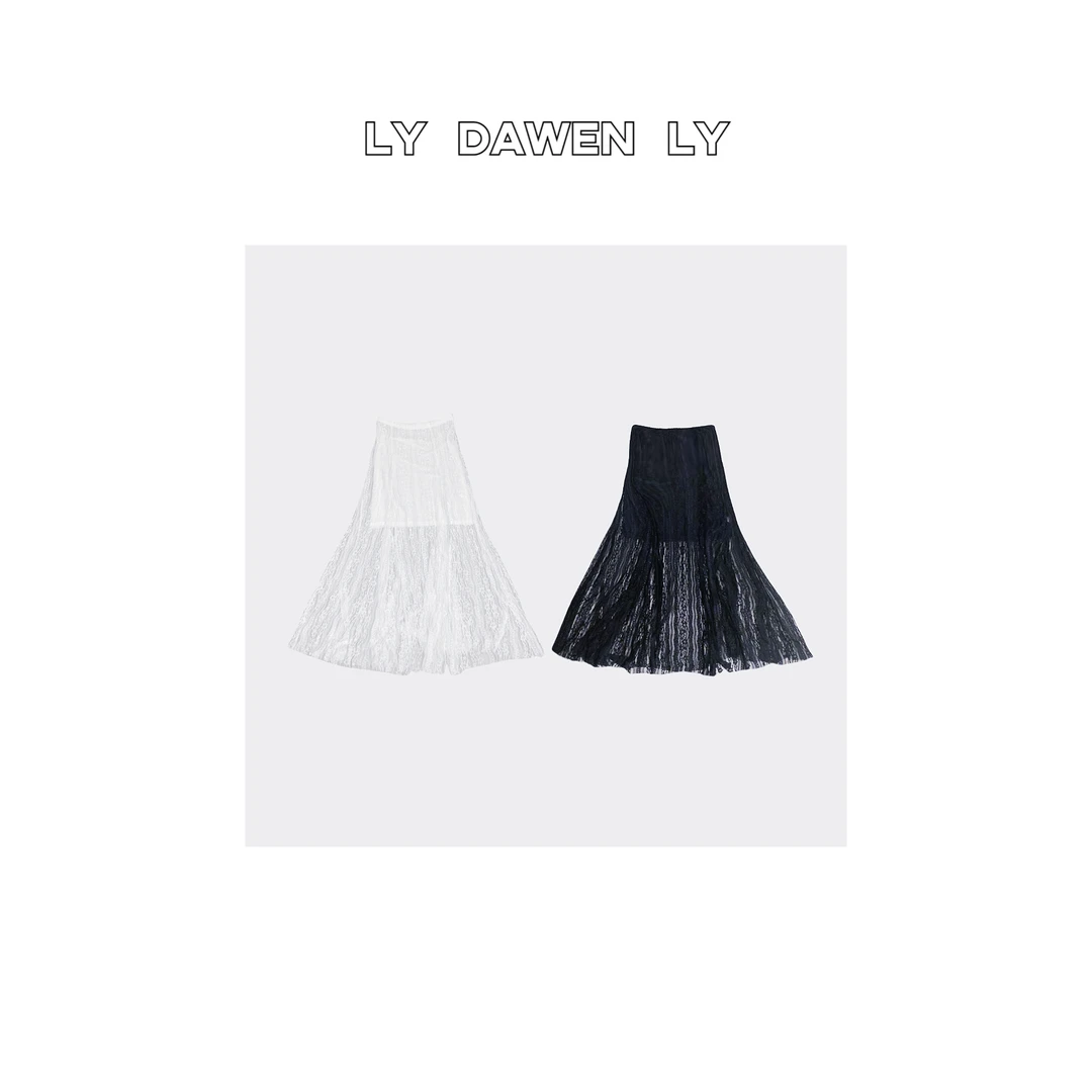 DAWEN  | 飘逸灵动设计感镂空拼接蕾丝半身裙 M48#