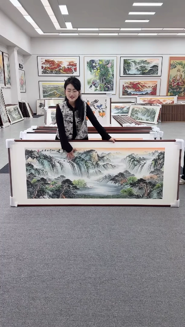 国画手绘  219*88  财源广进