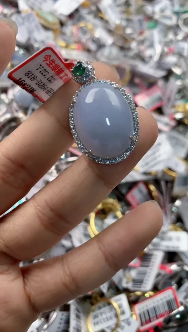 银S925镶嵌戒指翡翠12     2