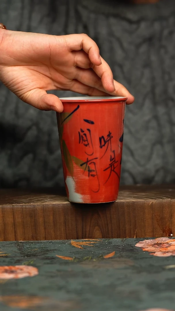 杯釉下彩手工手绘同款陶器