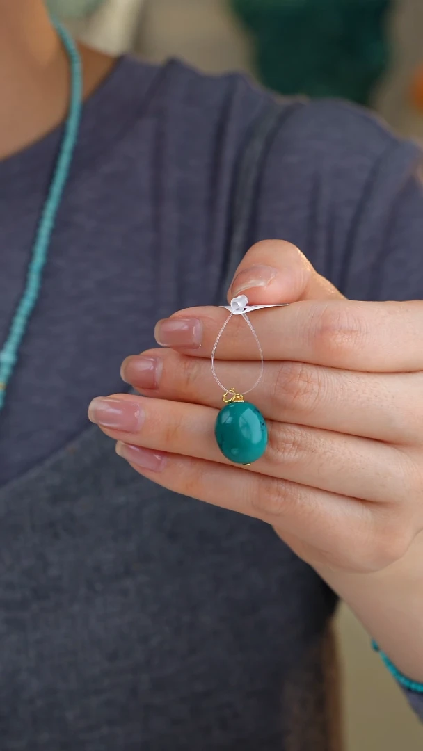 【闪购商品】绿松石吊坠(不含链)18K金镶嵌1