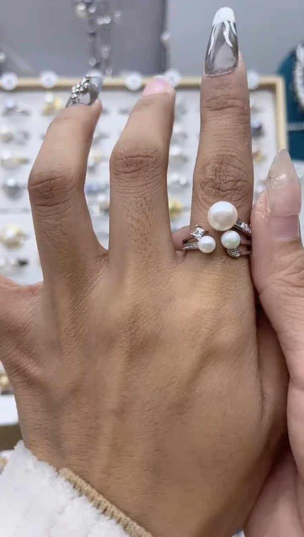 【闪购商品】淡水珍珠戒指合金34