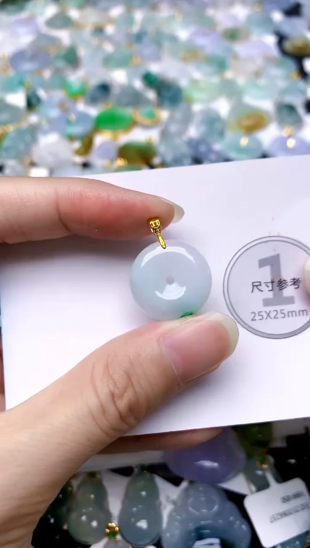 颈饰银S925镶嵌翡翠天然A货翡翠