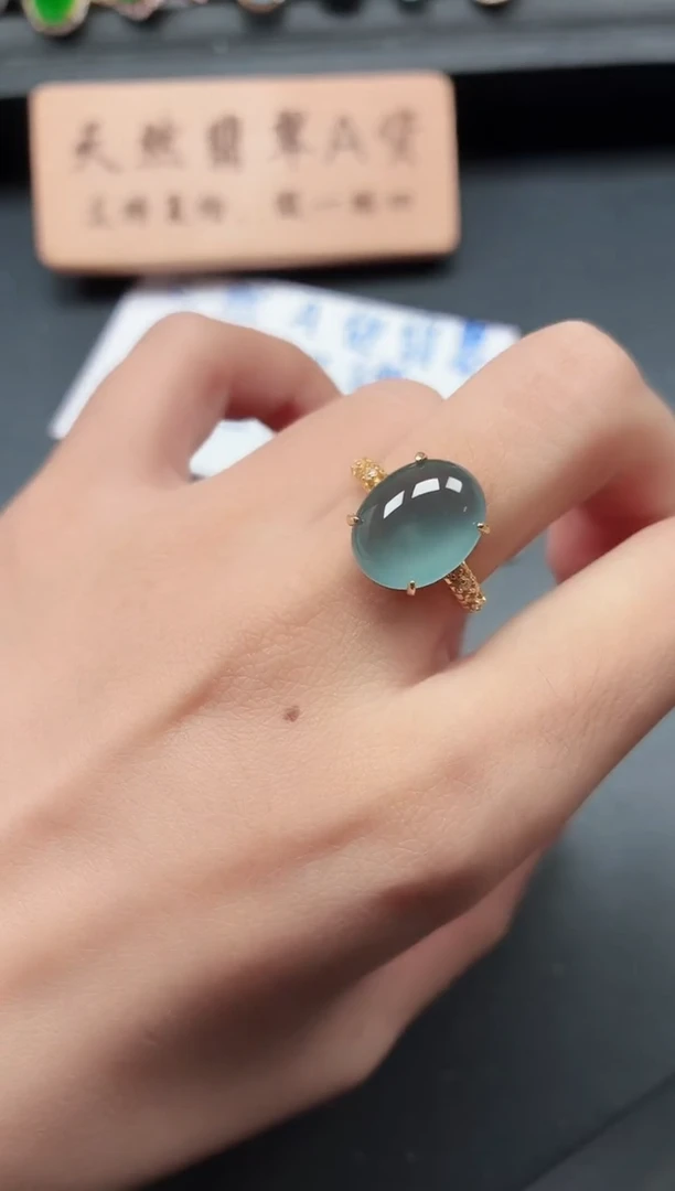 银S925镶嵌戒指翡翠111