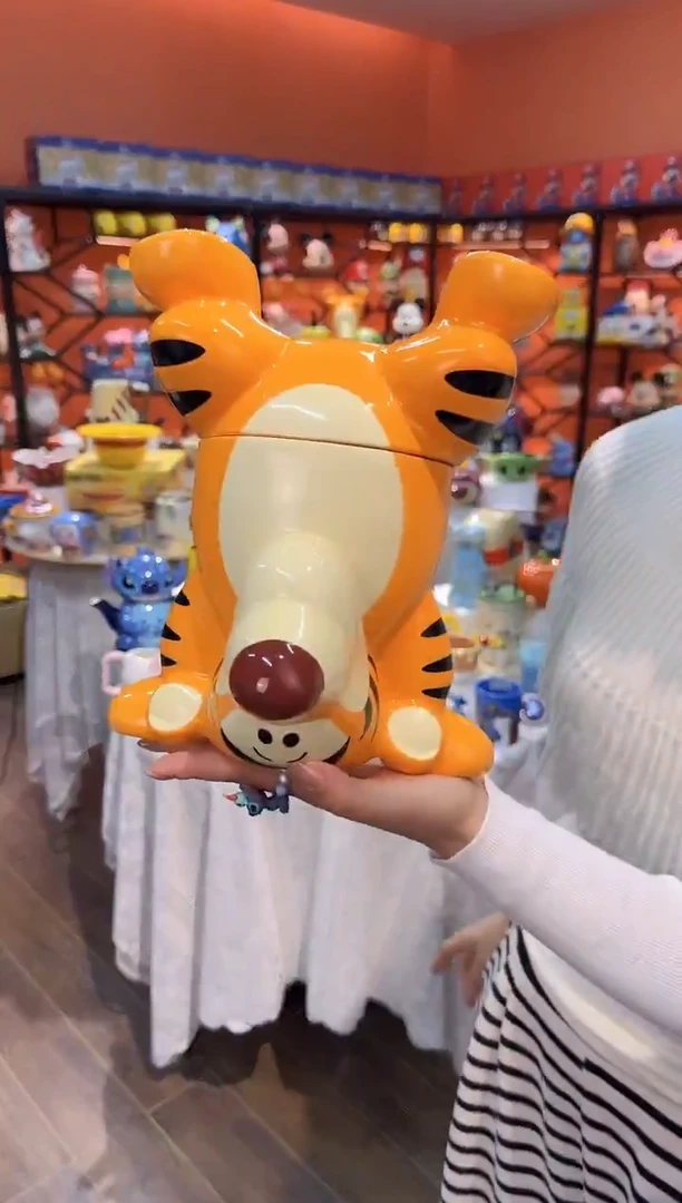 瓷片@@小老虎陶瓷饼干罐