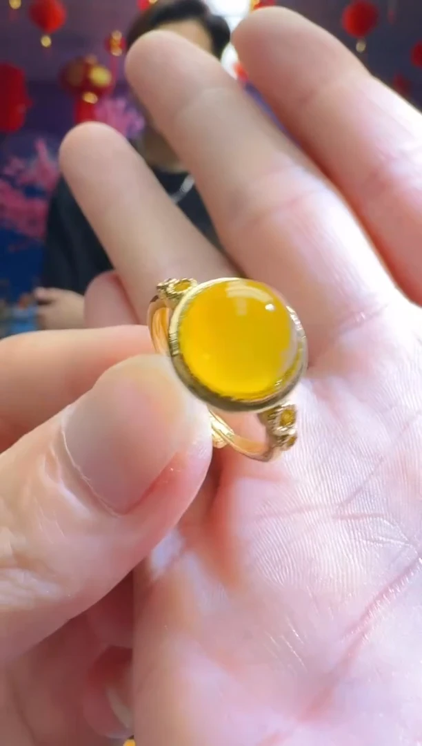 玛瑙/玉髓戒指合金ST6666