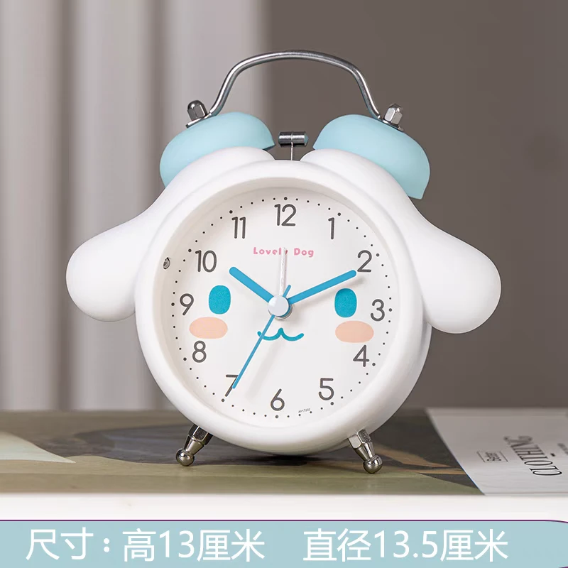 2025新款3寸打铃创意闹钟灯光可爱卡通学生床头打铃超响大声