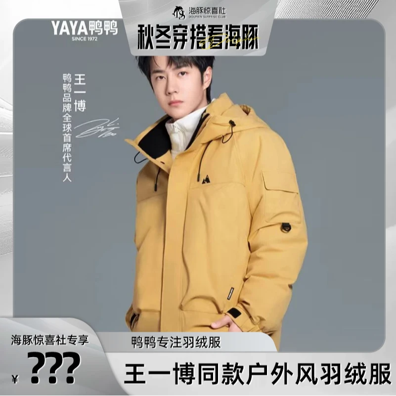 【海豚专属】鸭鸭新款王一博上身同款男女同款户外运动羽绒服
