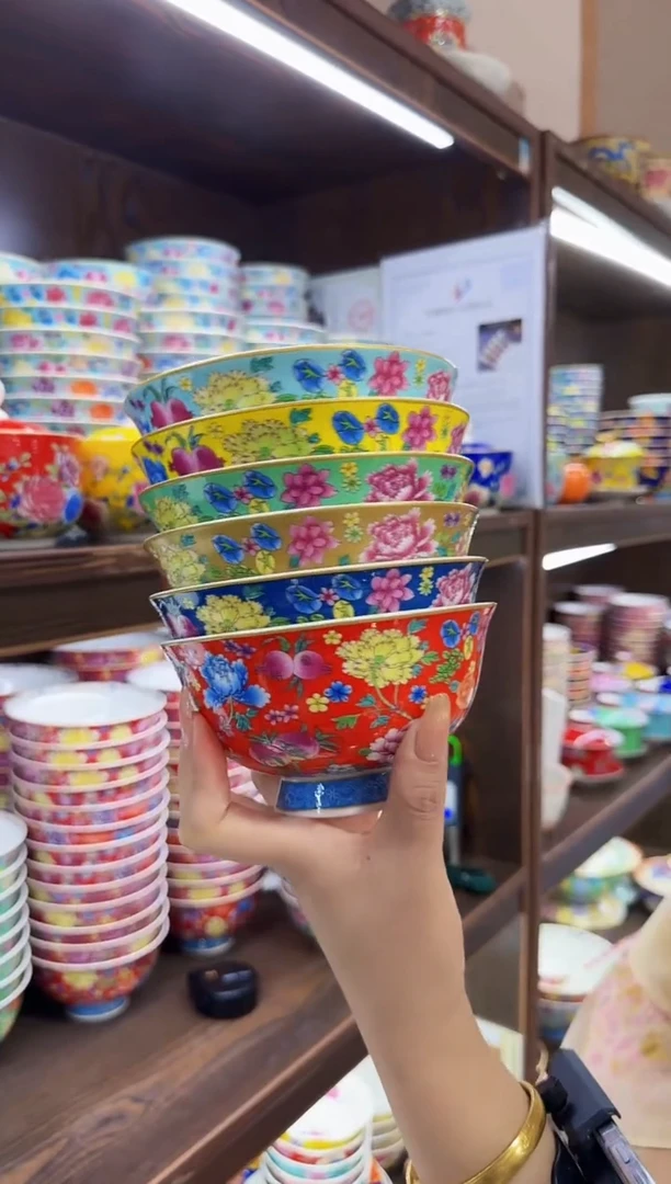 珐琅  5英寸饭碗6个景德镇餐具