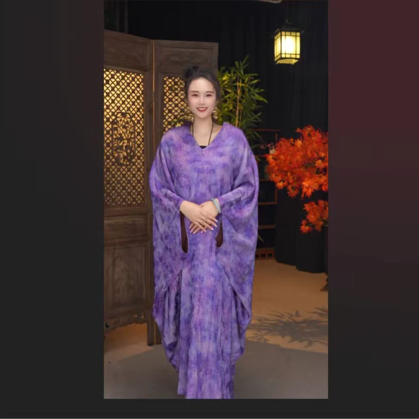 【乐安】阔太太时髦服装夏季宽松袍子网红时尚炸街新款女装连衣裙