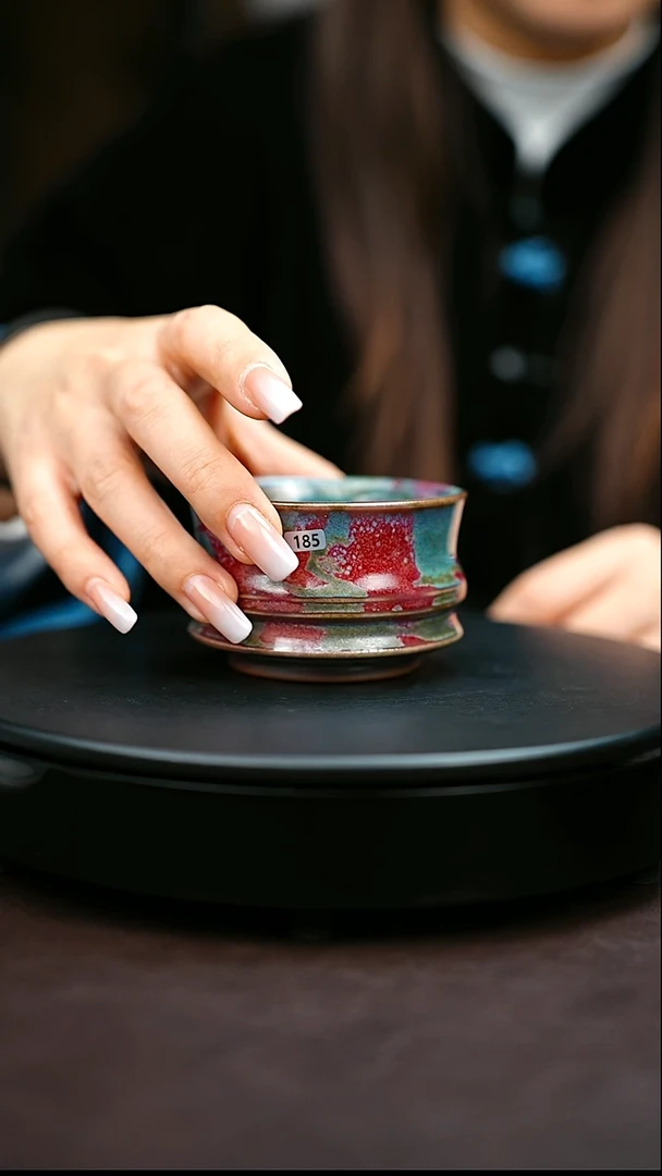 185#原矿钧瓷炉钧釉马蹄杯