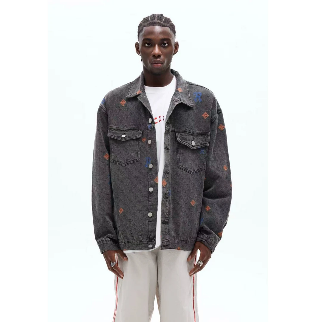 Richgainer 北美之星提花牛仔外套339