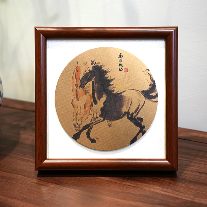 释同《徐悲鸿马》高端送礼铜板画家用自用桌面摆件喜庆装饰画