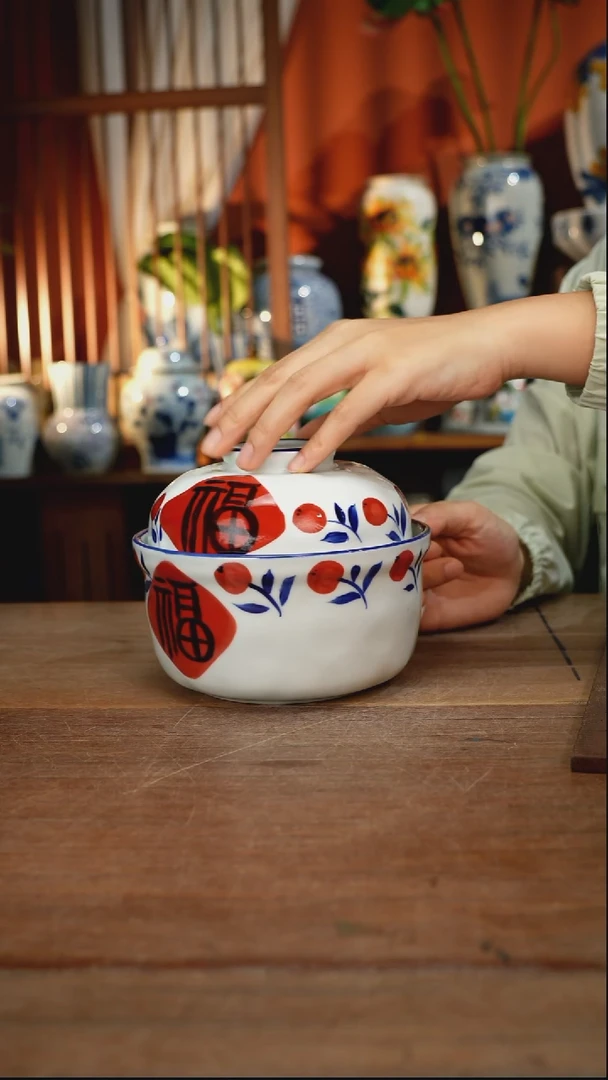 瓷片【简家甄选】景德镇设计师釉下手绘陶瓷餐具