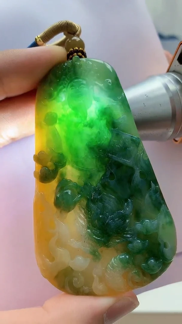 未镶嵌定制翡翠雨***…5145bb-毛货挂件