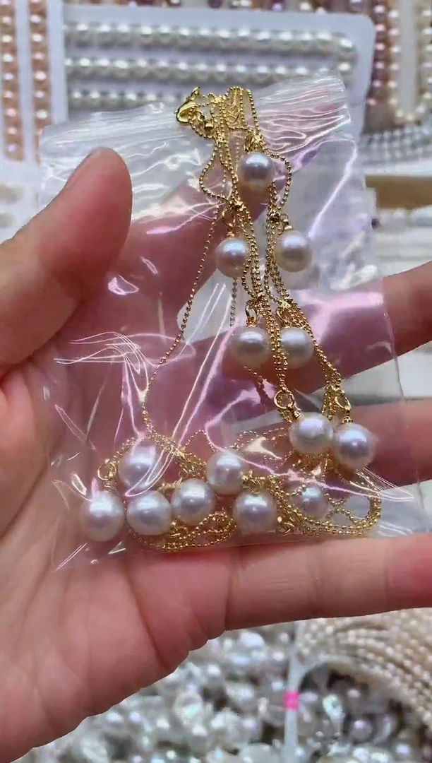 淡水珍珠合金项链多样性发其一，非无暇